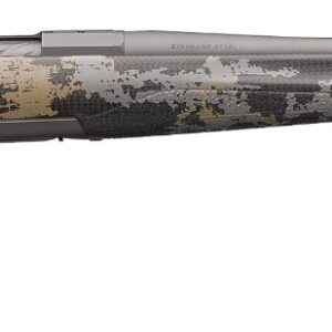 Camouflage bolt-action rifle with fluted barrel
