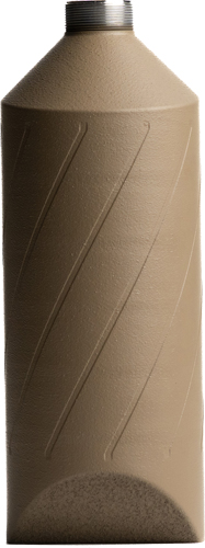 Brown textured bottle with black screw cap