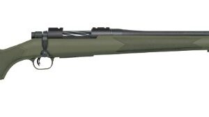 Green bolt-action rifle on white background
