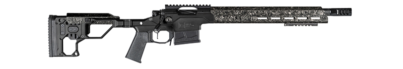 Modern tactical rifle with adjustable stock and long barrel