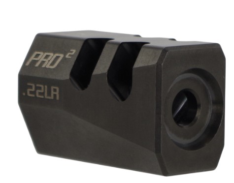 Black PRO² .22LR muzzle brake attachment