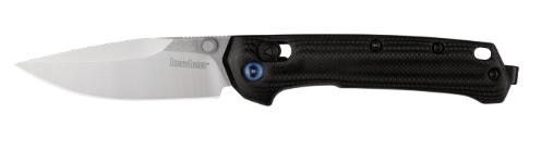 Black folding pocket knife with silver blade
