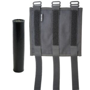 Black strap attachment panel with cylindrical grip