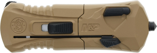 Tan handheld Taser stun gun device