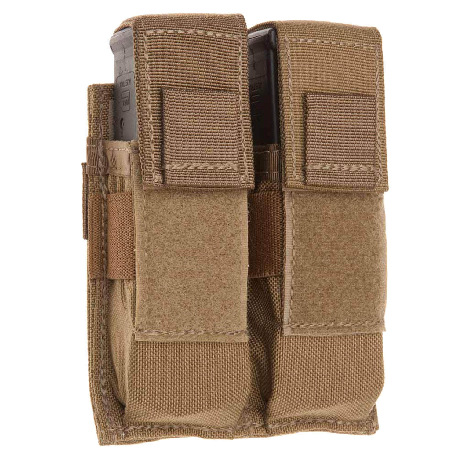 Tan tactical double magazine pouch with inserts
