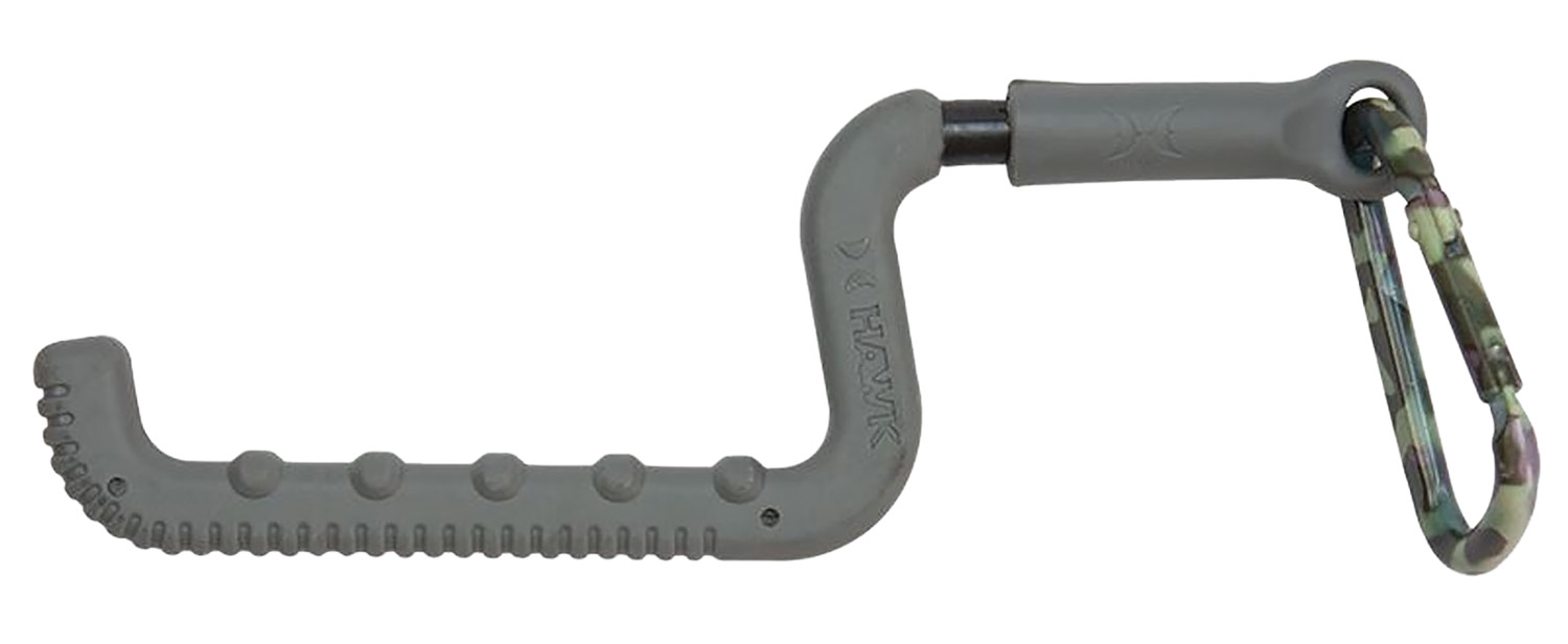 Gray utility hook with camouflage carabiner