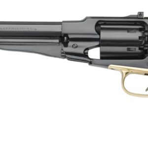 Black powder revolver with wooden grip