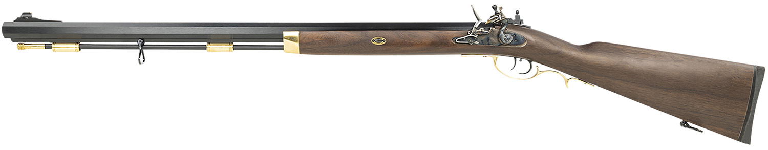 Antique flintlock rifle with wooden stock