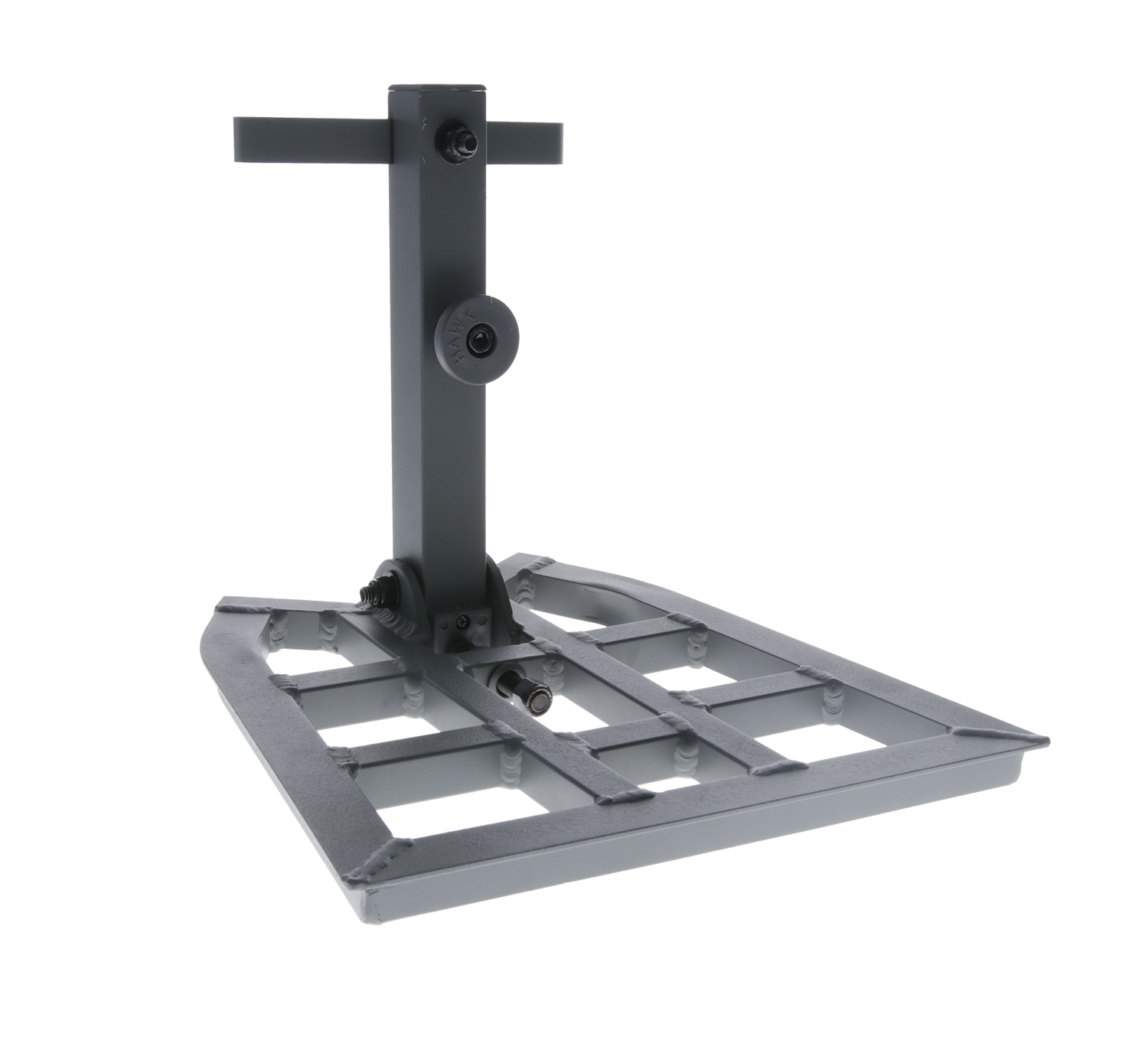 Heavy-duty adjustable metal platform stand with grid base
