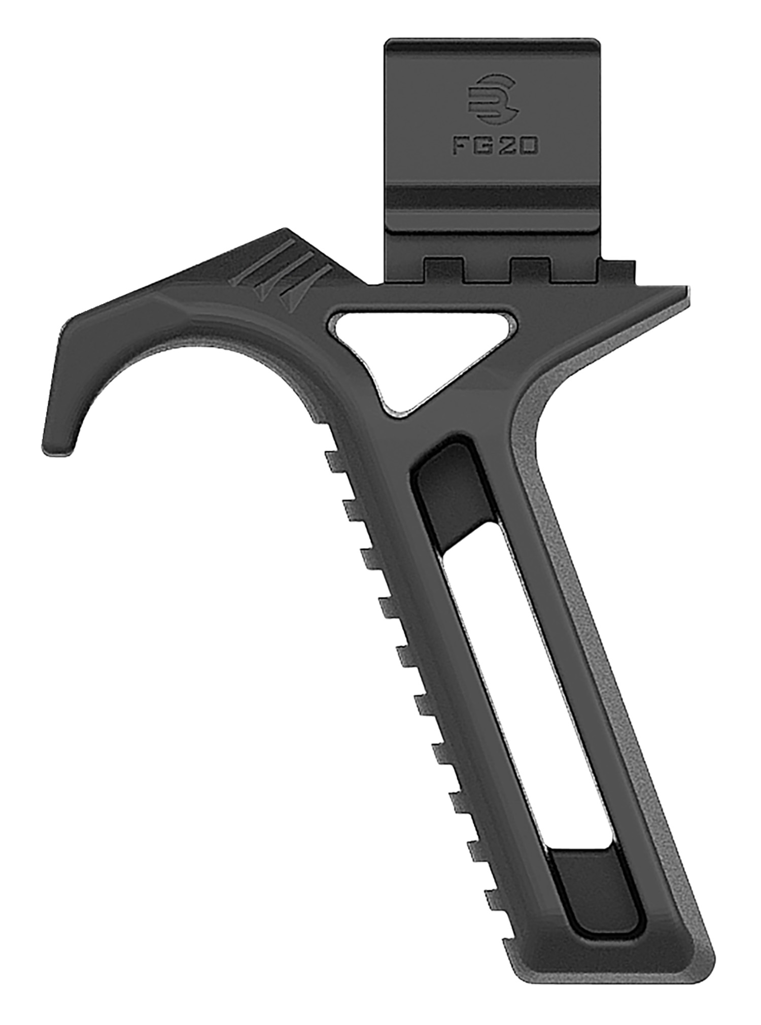 Black angled foregrip with Picatinny mount