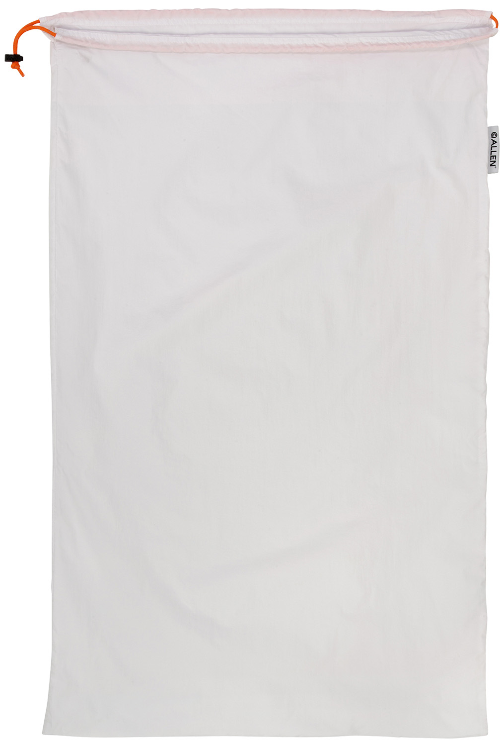 White drawstring laundry storage bag