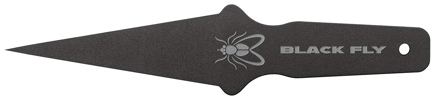Black throwing knife with fly logo