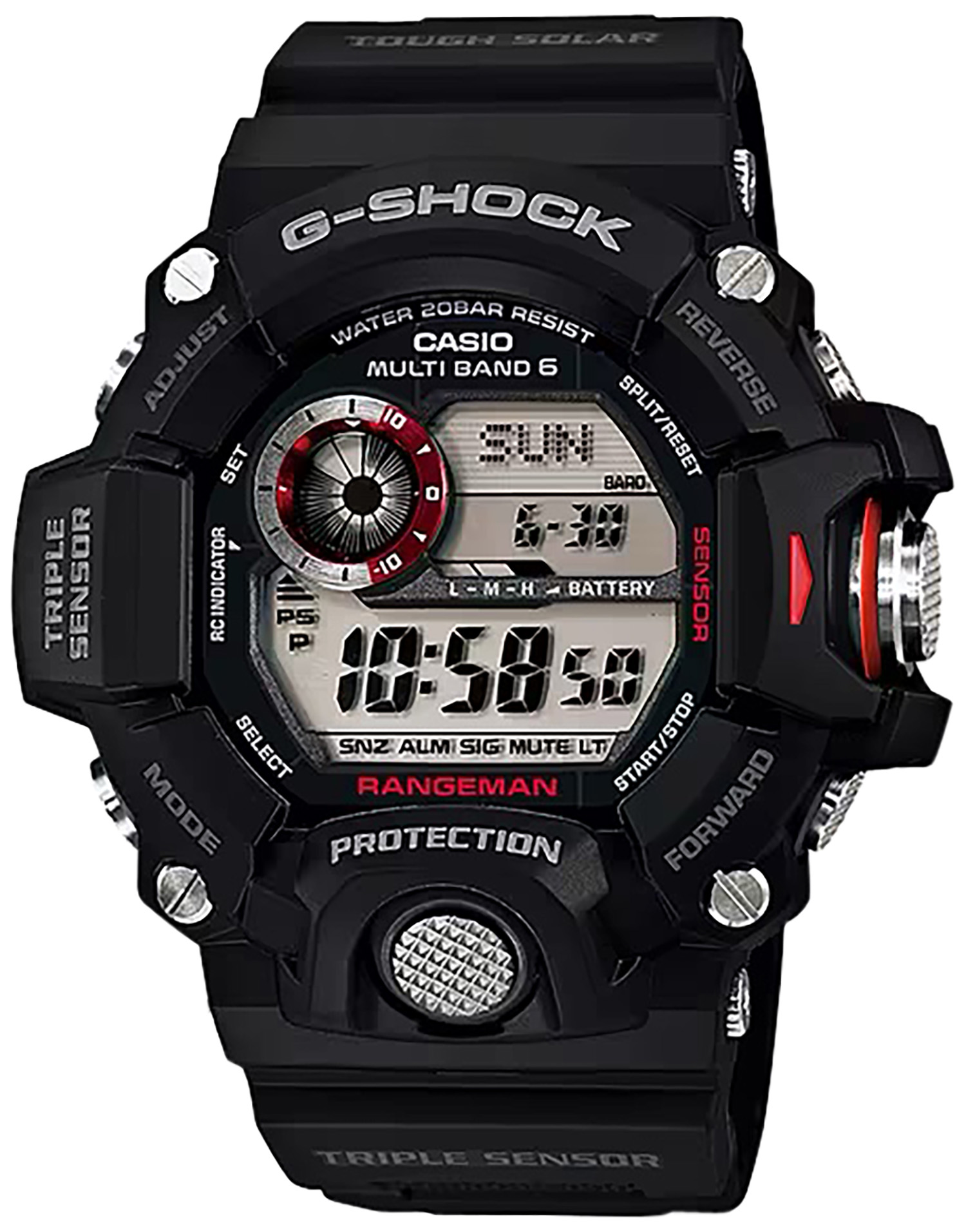 Black Casio G-Shock Rangeman digital watch