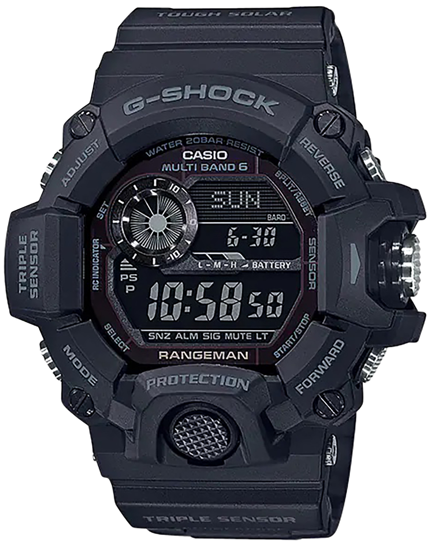 Black Casio G-Shock Rangeman digital watch