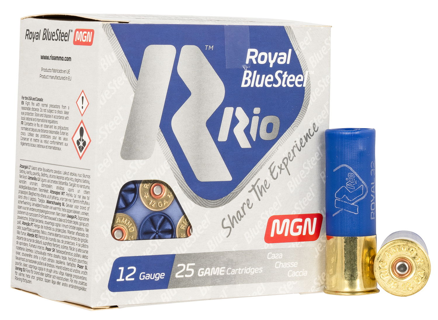 Rio Royal BlueSteel 12-gauge shotgun cartridges box