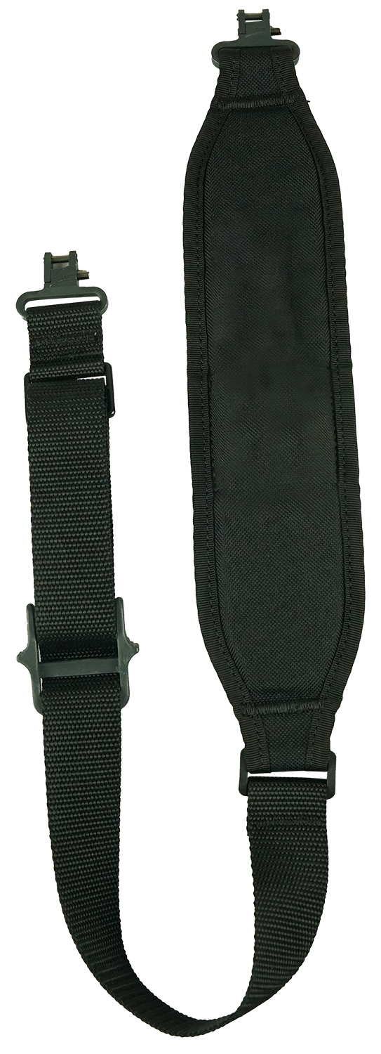 Black adjustable shoulder strap with padded section