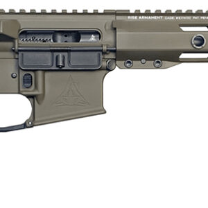 Tan modern sporting rifle with long barrel