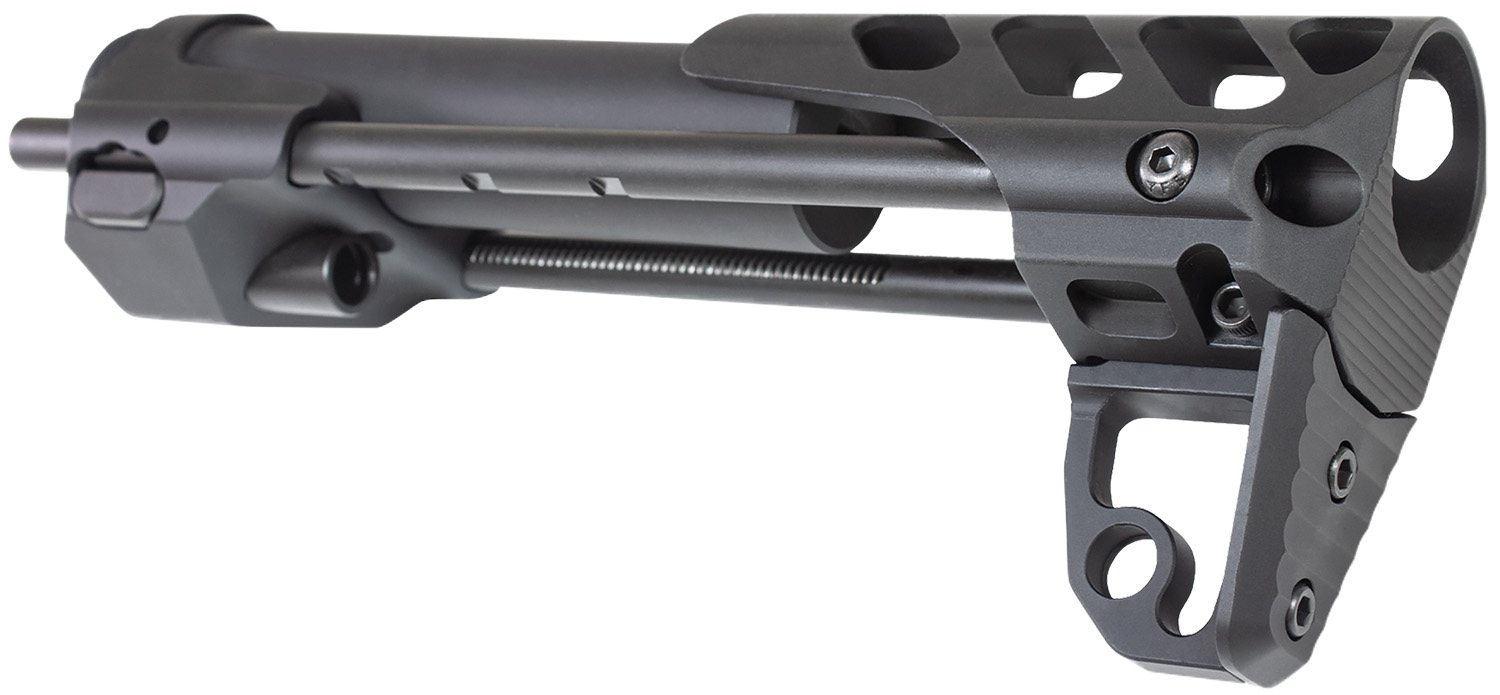 Skeletonized adjustable rifle stock assembly