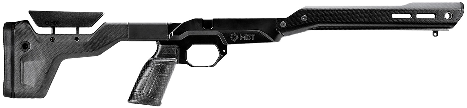 Black carbon fiber precision rifle chassis stock