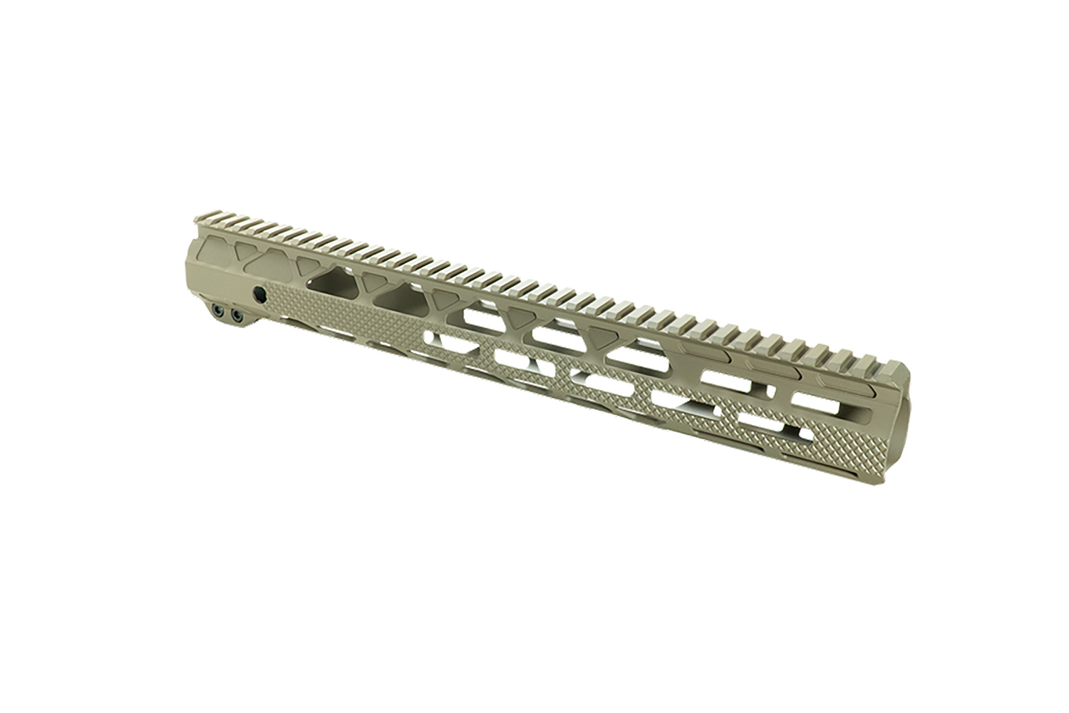 Tan rifle handguard with top Picatinny rail