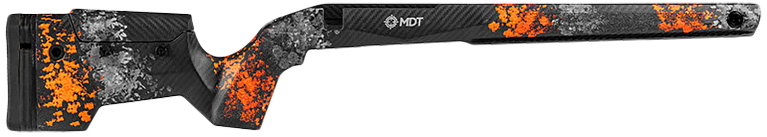 Black and orange camo rifle stock chassis