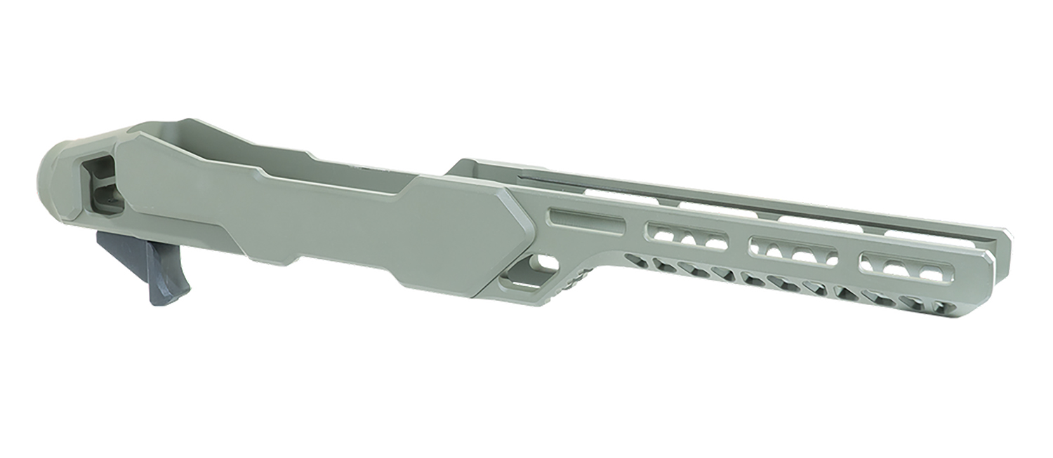 Modern tactical rifle stock with ventilated handguard