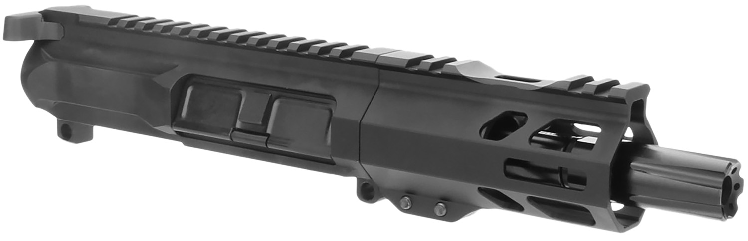 Black rifle upper receiver with barrel and handguard