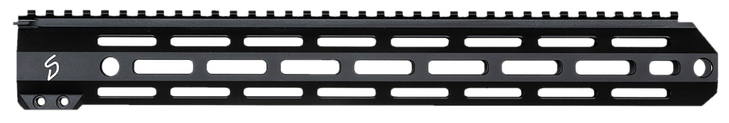 Black rifle handguard with M-LOK slots
