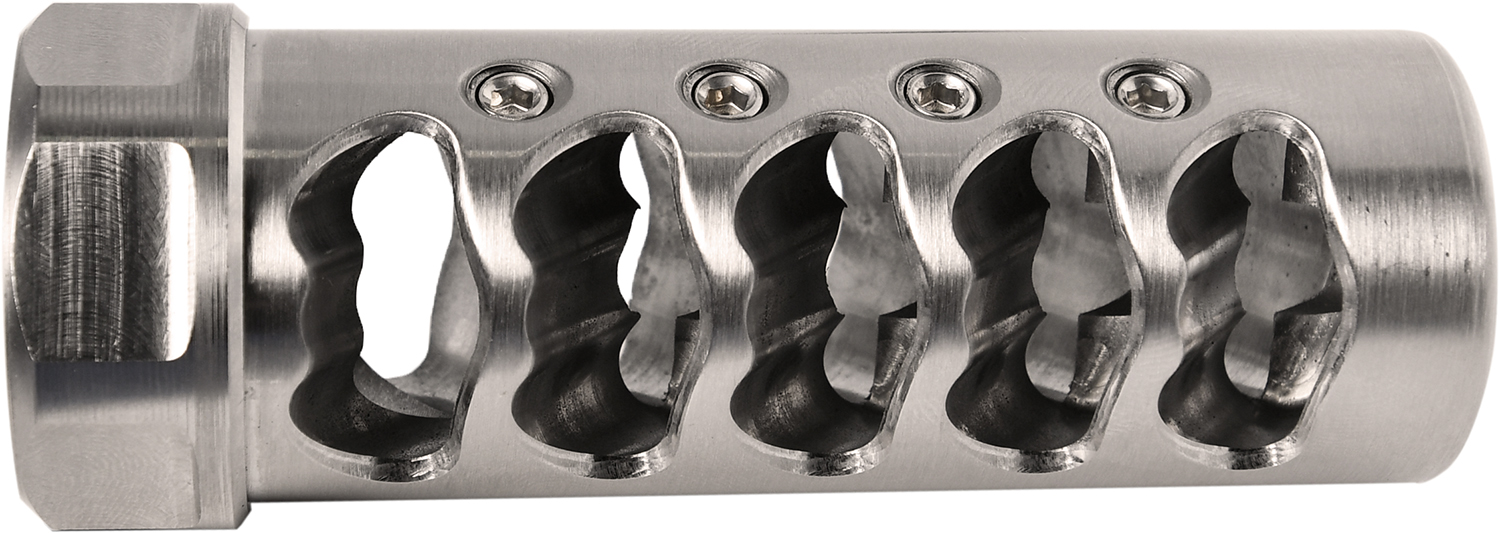 Stainless steel muzzle brake with multiple side ports