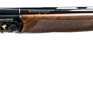 Over-under shotgun with wooden stock