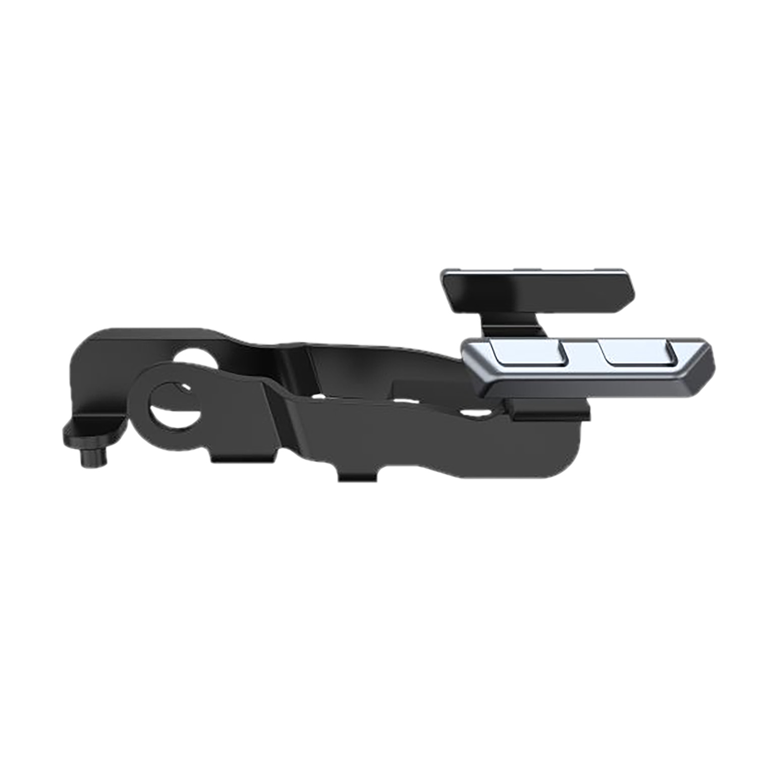Black metal mechanical latch assembly component