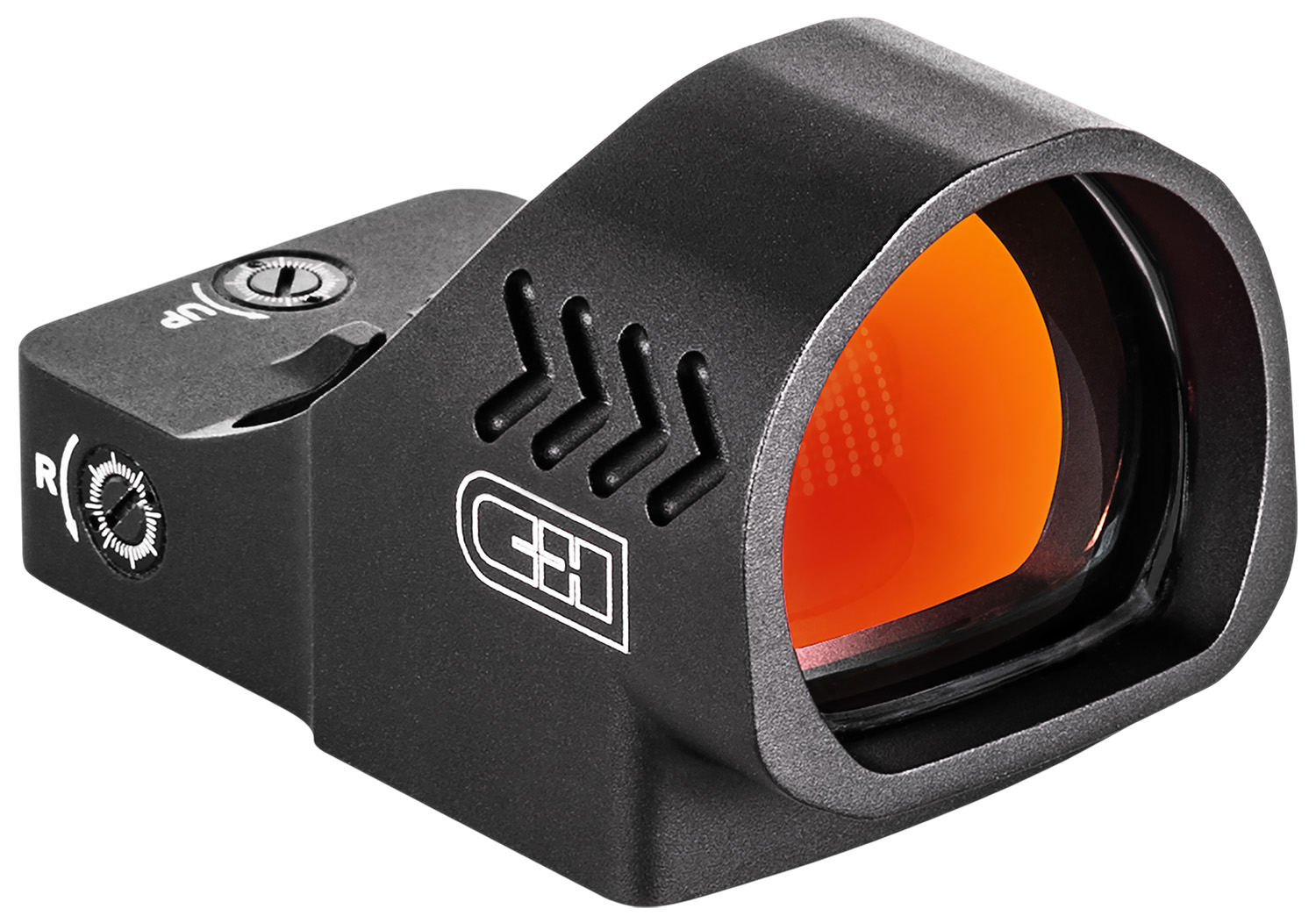 Compact red dot sight with orange lens