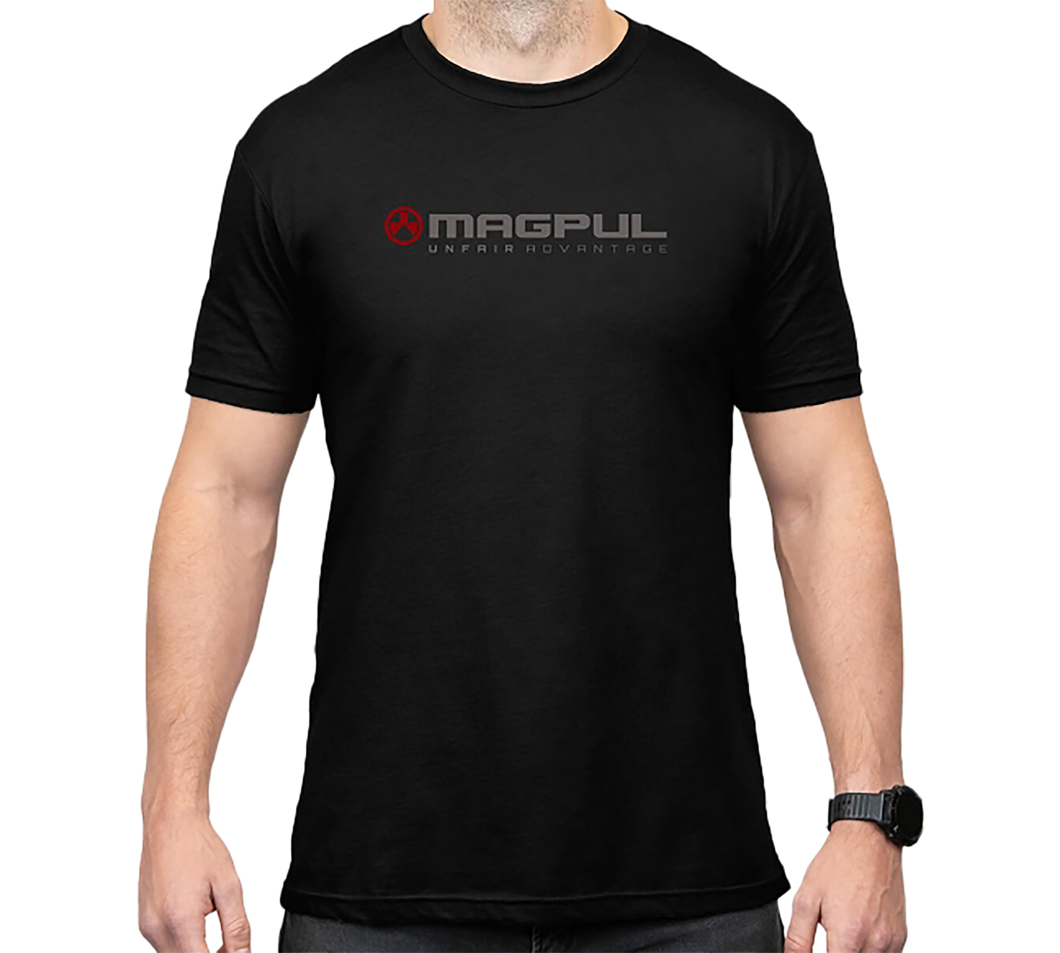 Black Magpul logo T-shirt on male model