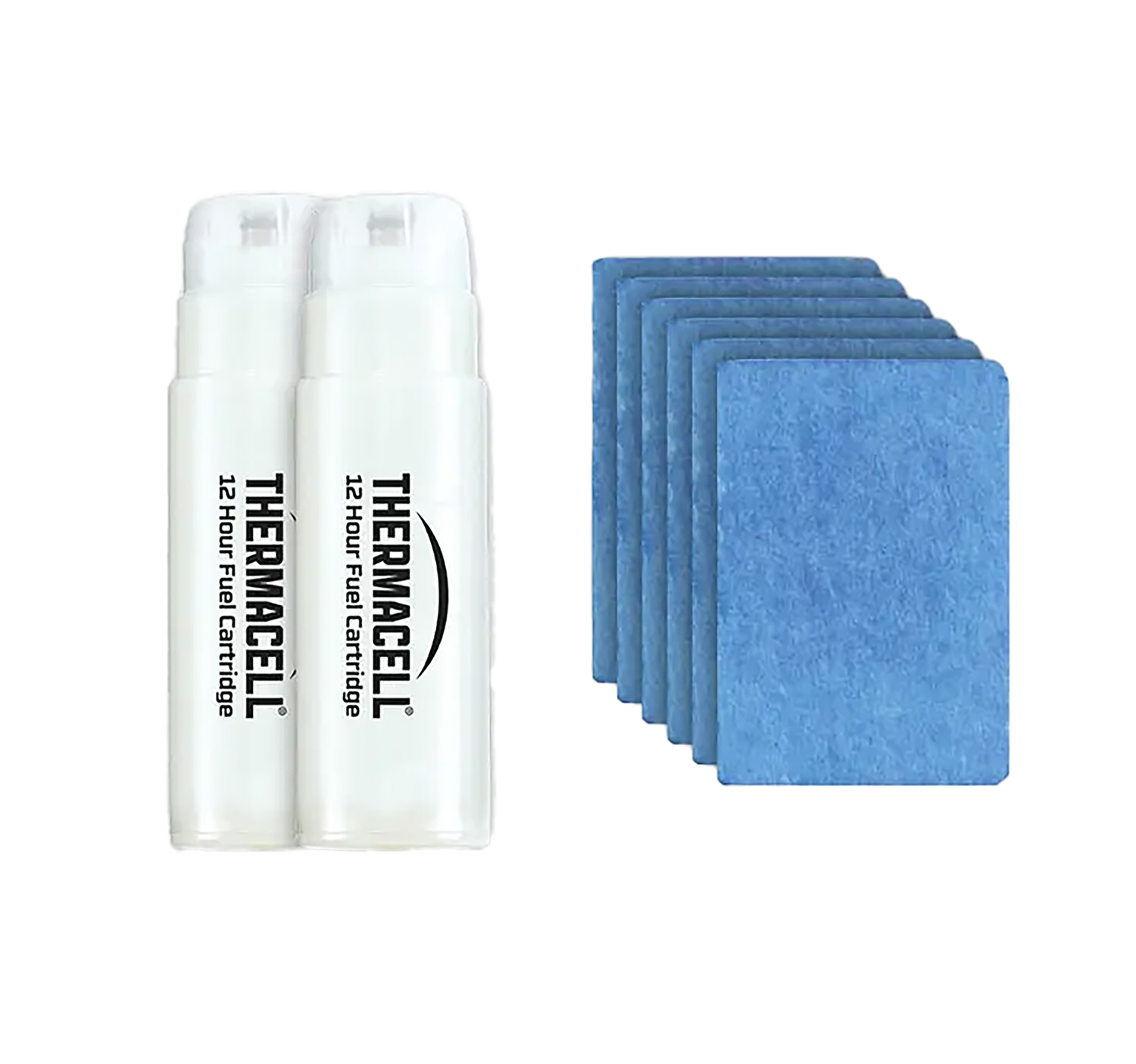 Thermacell fuel cartridges and blue repellent mats