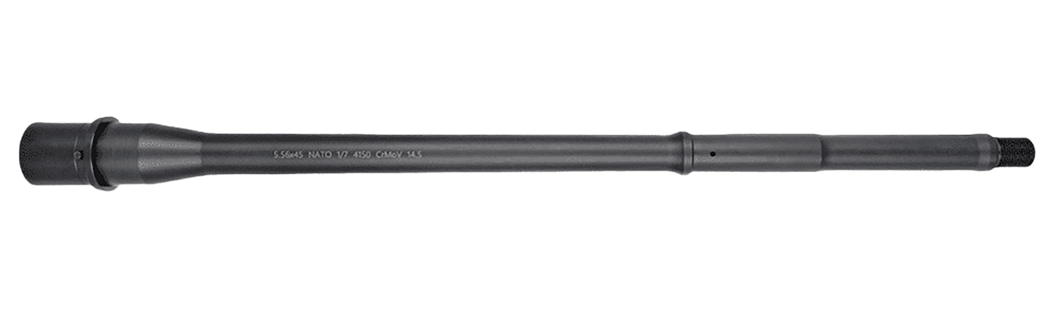 Black rifle barrel isolated on white background