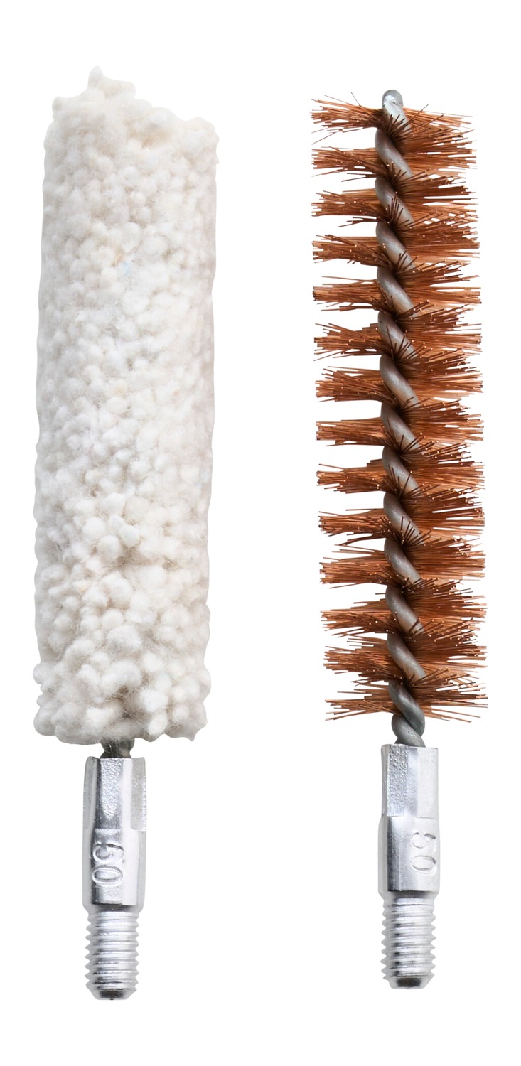 Cotton and bronze bore cleaning brushes