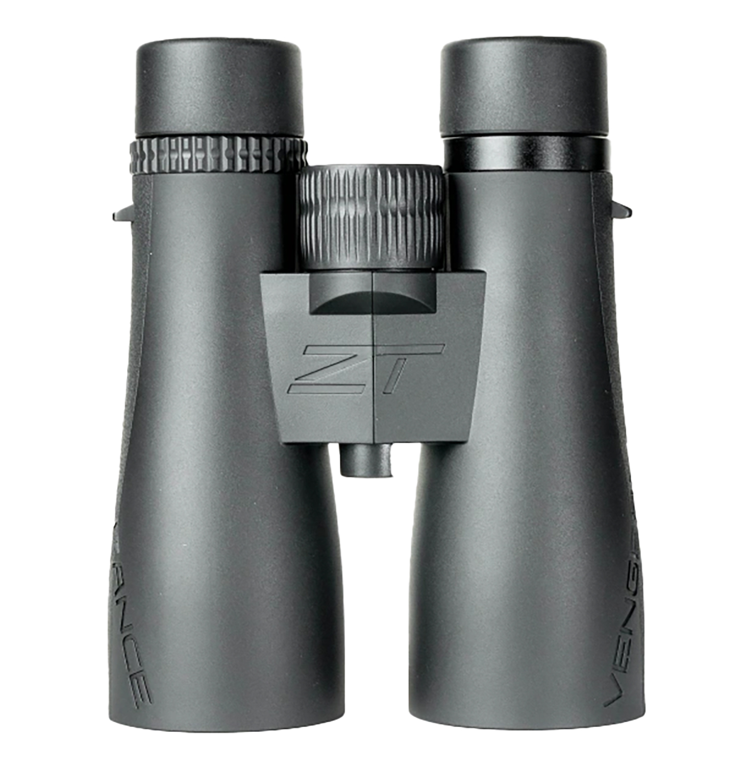 Black compact binoculars front view close-up