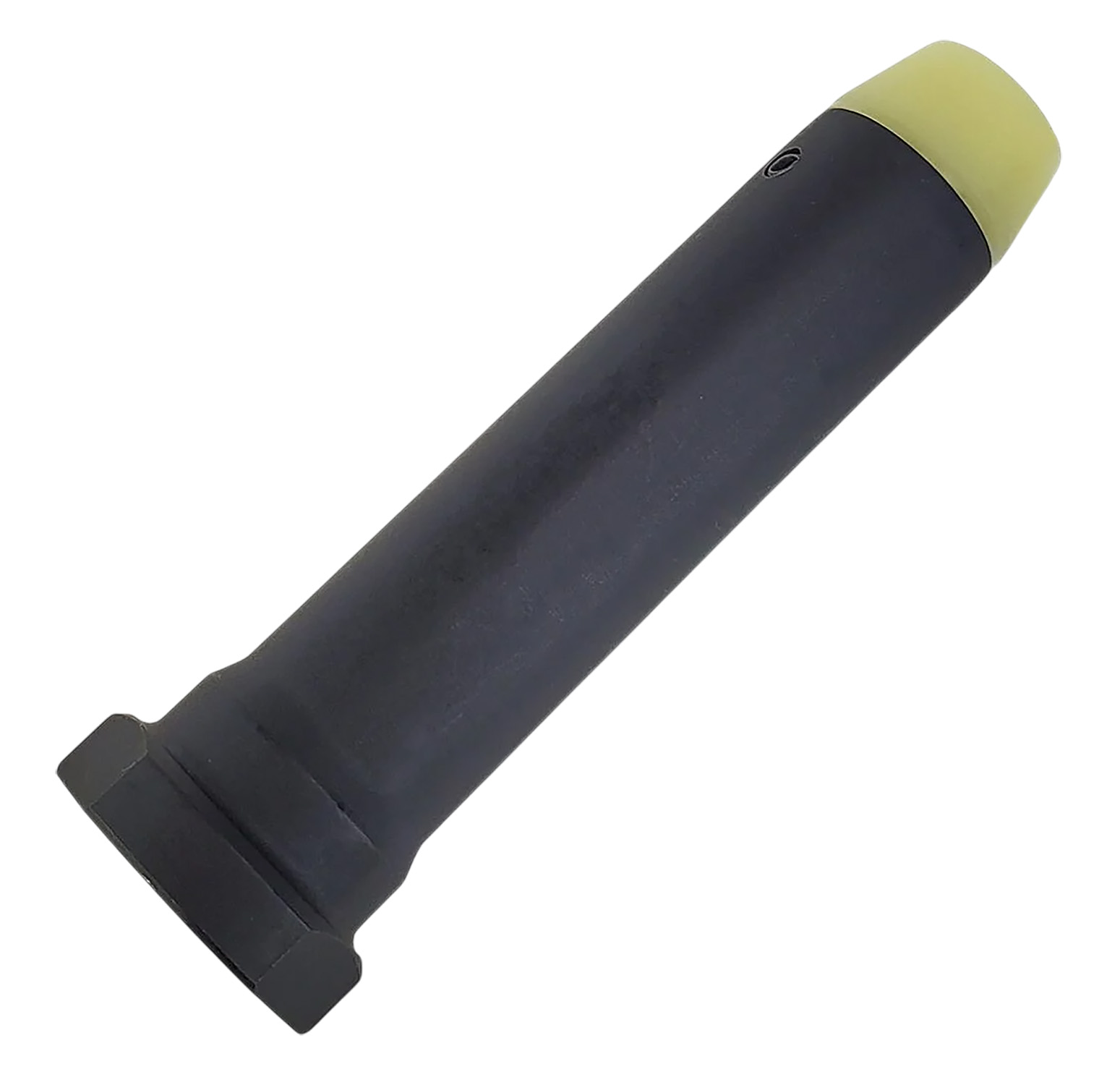 Black cylindrical industrial tool with hex base