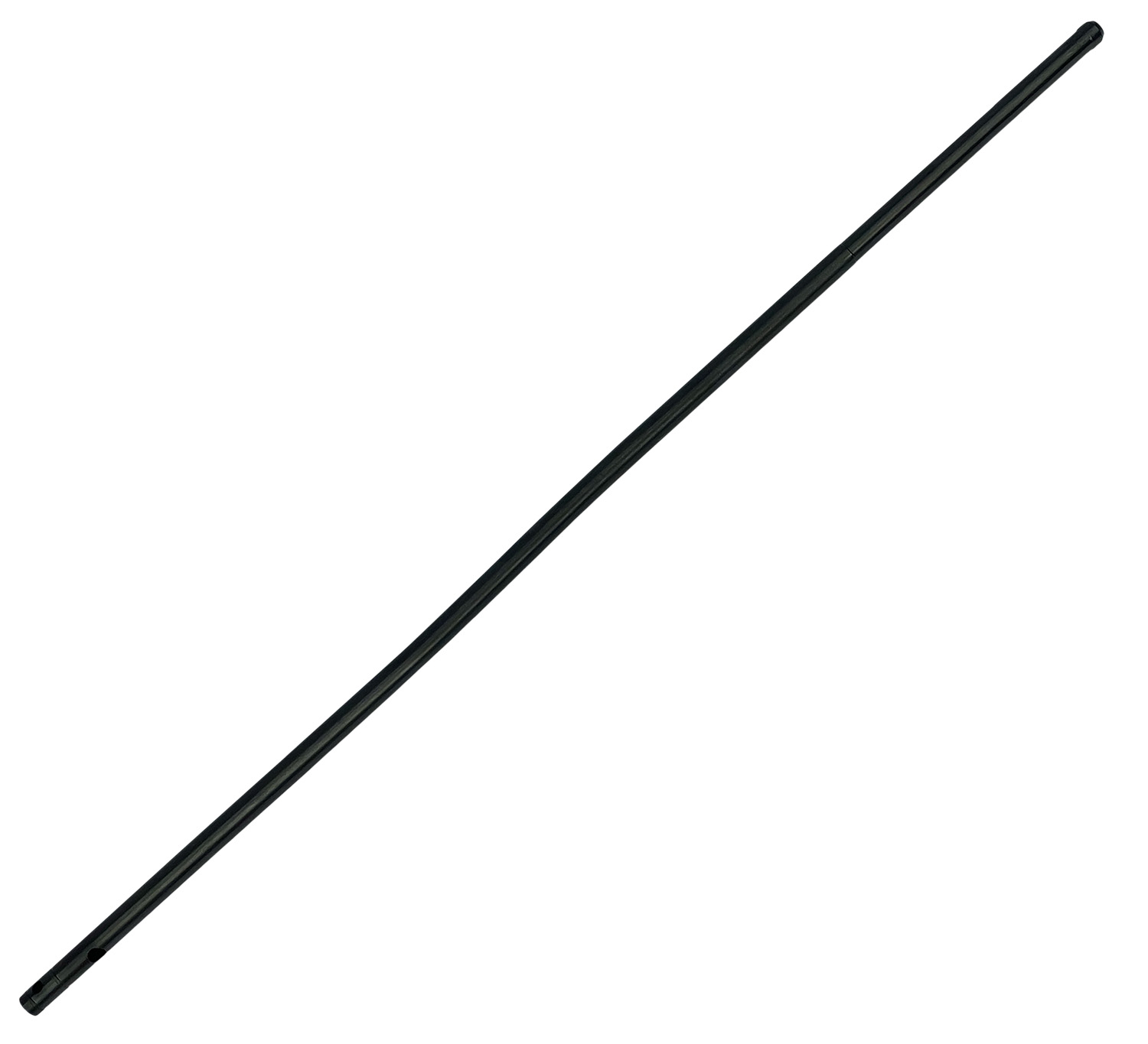 Long black metal rod on white background