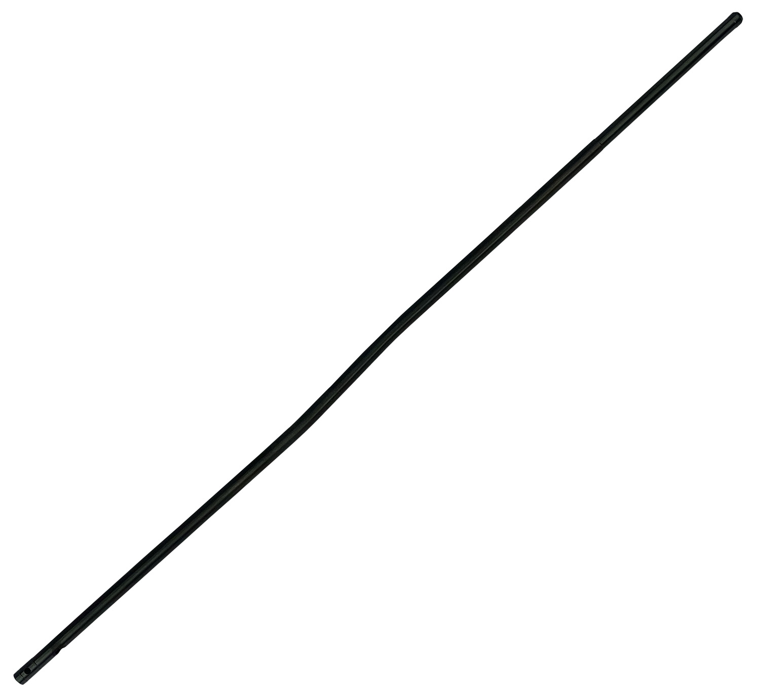 Long black metal rod on white background