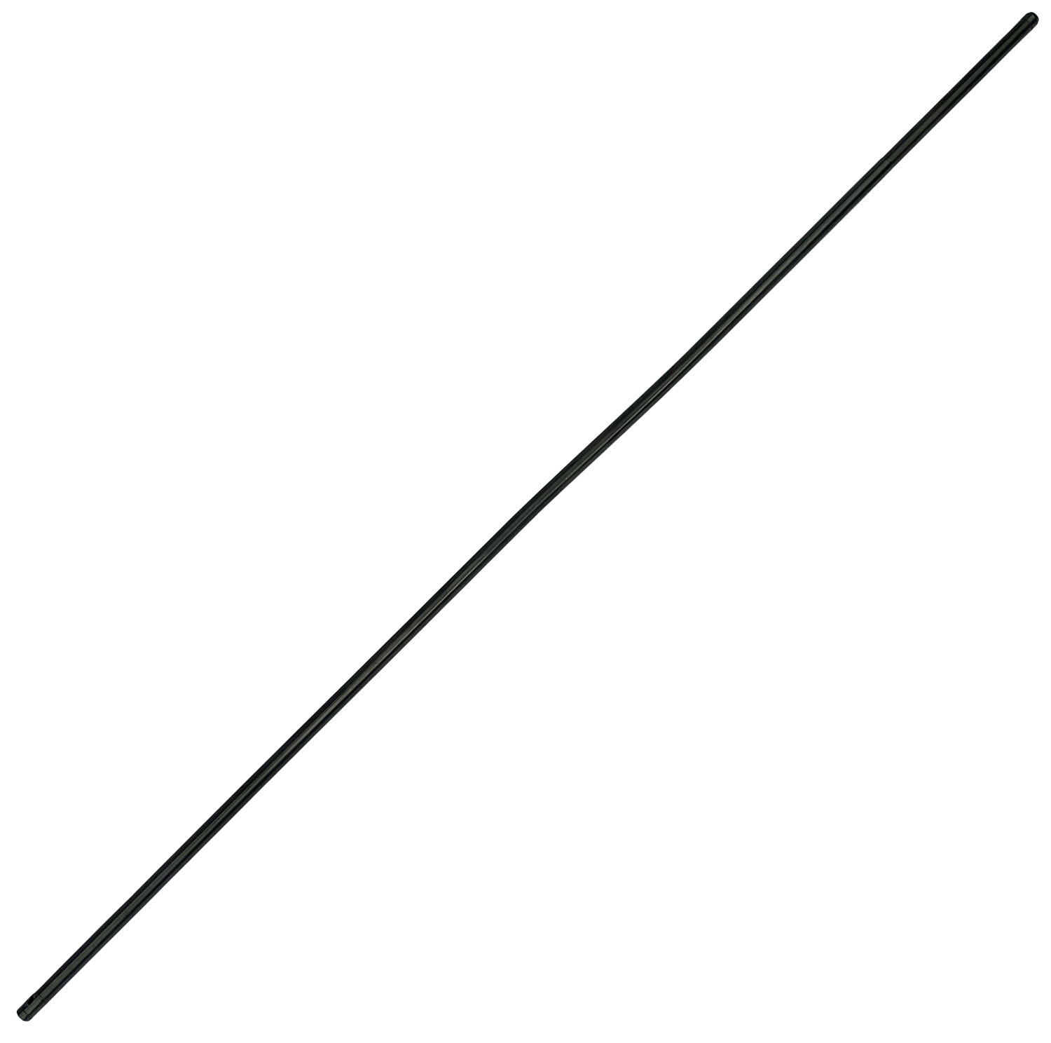 Long black metal rod on white background