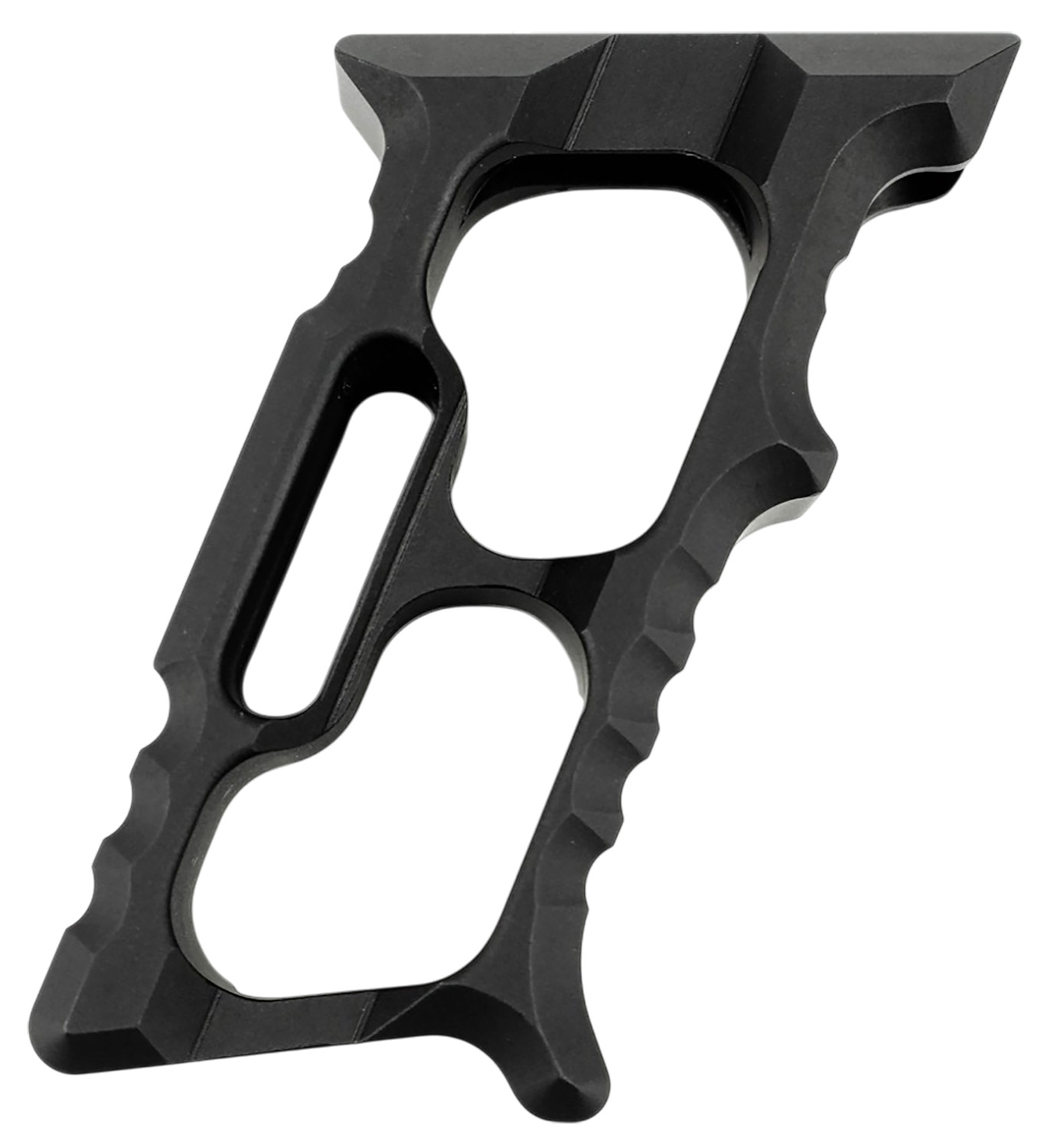 Black skeletonized metal grip frame component