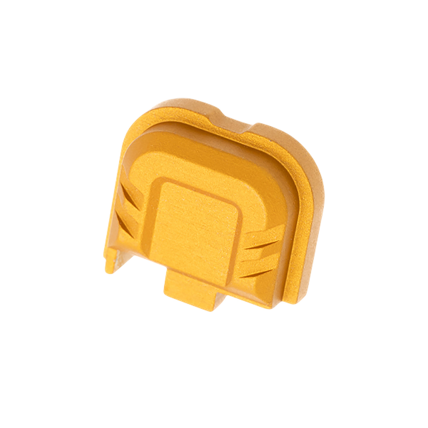 Yellow molded foam insert on white background