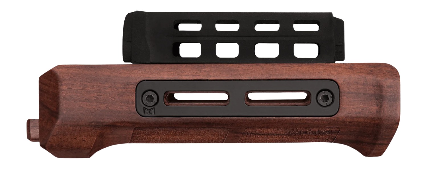 Wooden rifle handguard with M-LOK slots