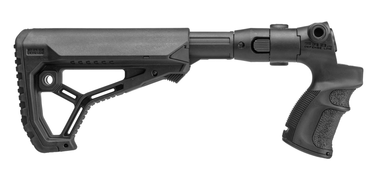 Adjustable tactical shotgun stock with pistol grip