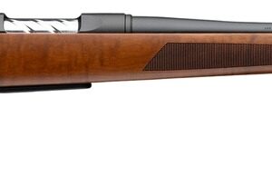 Bolt-action rifle with wooden stock