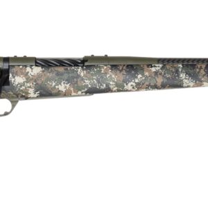 Camouflage bolt-action rifle with long barrel
