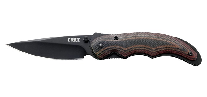 CRKT folding knife with black blade