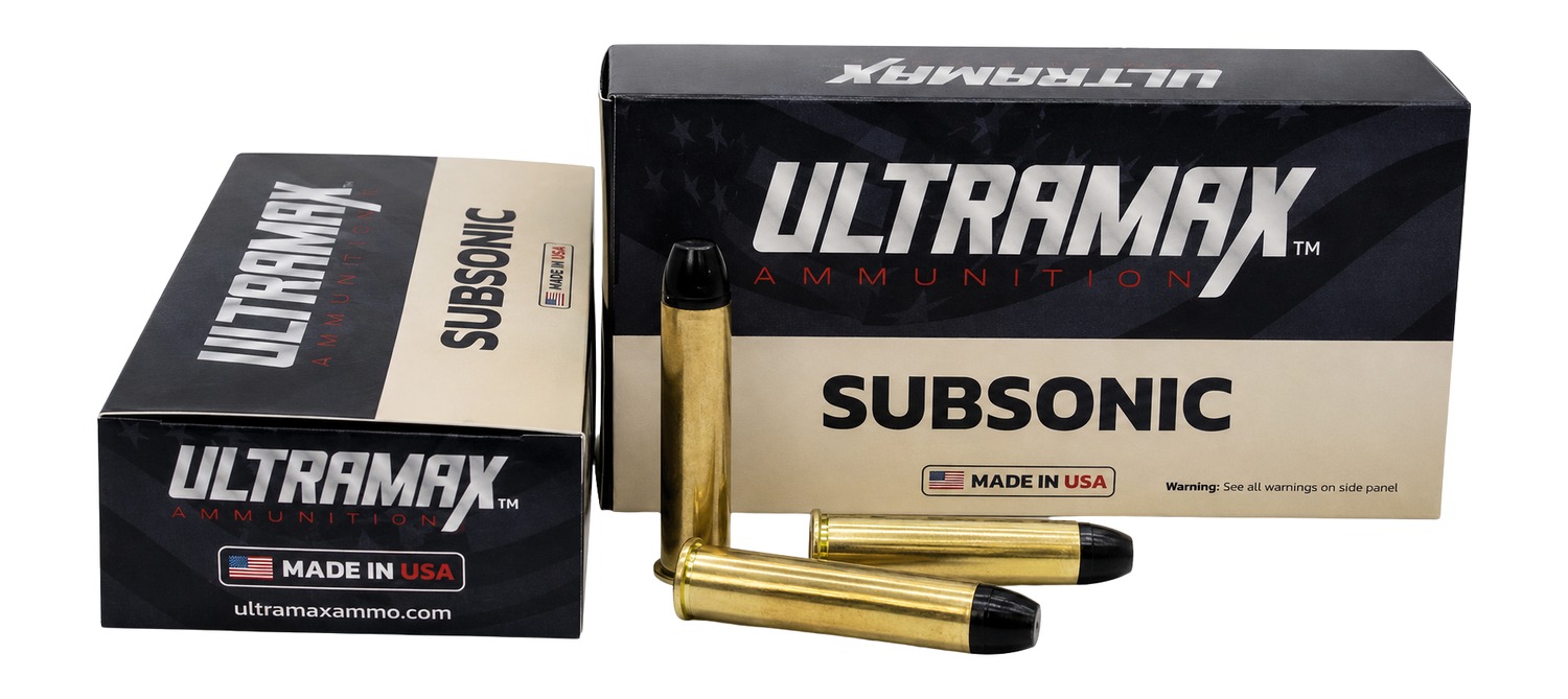 Ultramax Subsonic ammunition boxes and cartridges