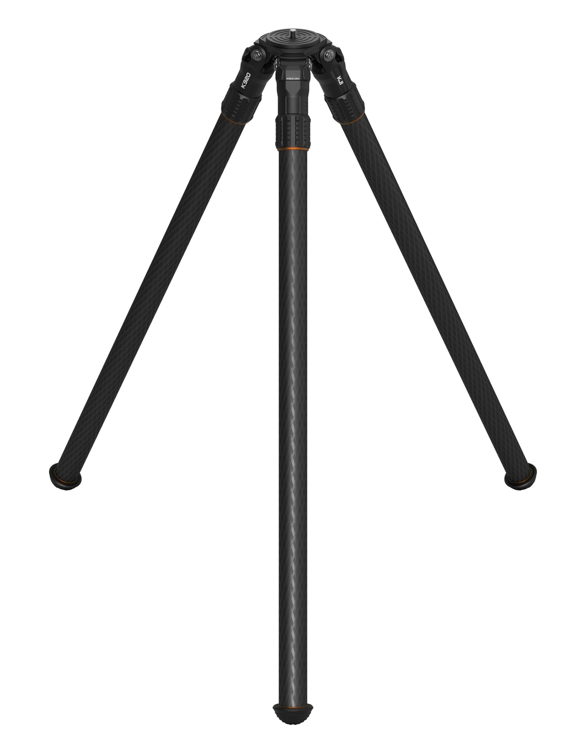 Carbon fiber camera tripod isolated on white background
